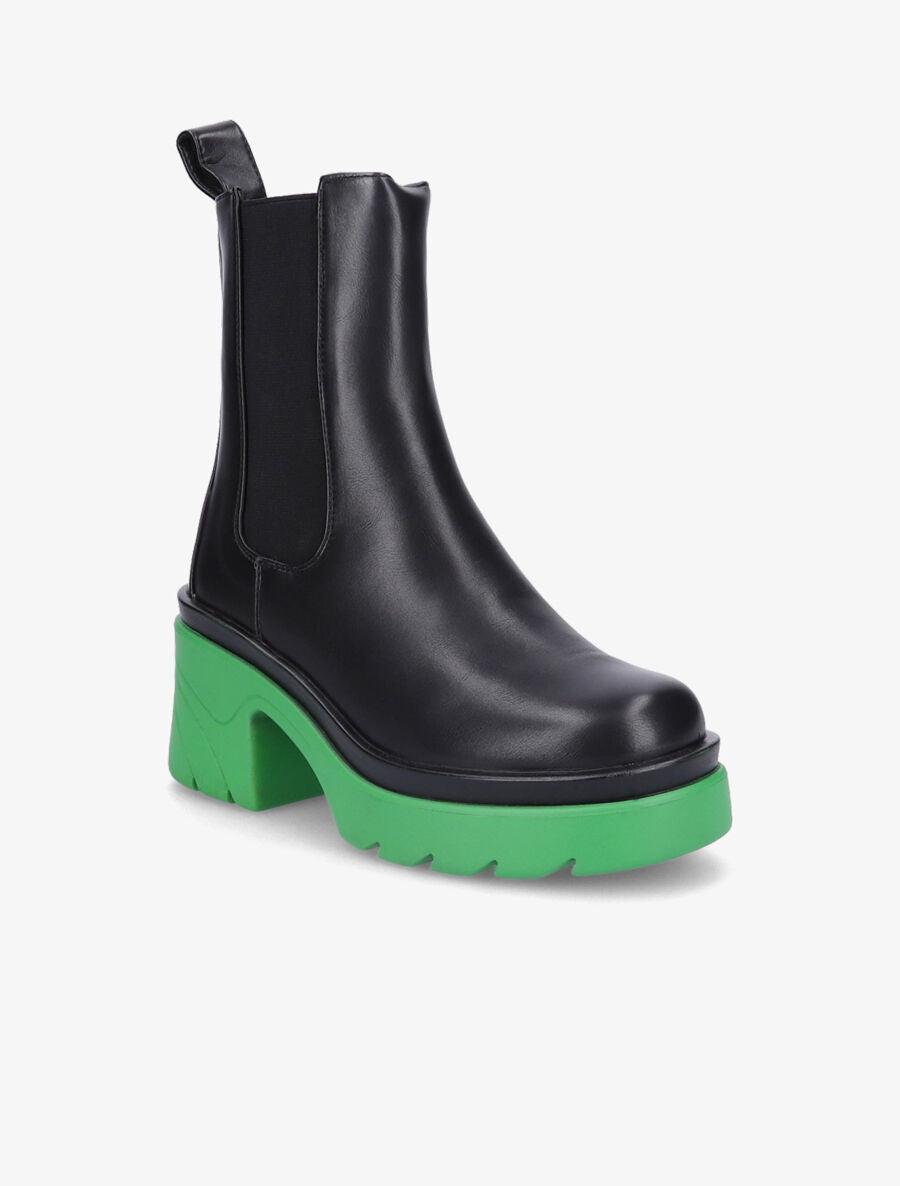 Boots crantées à semelle plateforme - Vert - 2