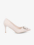 Escarpins en suédine à boucle - Beige - 5