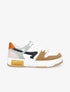 Sneakers en simili à bandes contrastantes - Camel - 1