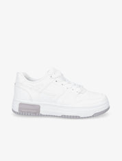Sneakers en simili à bandes contrastantes - Blanc - 1
