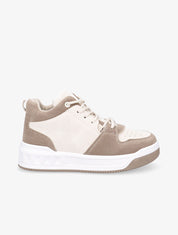 Baskets bicolore en suédine et simili - Beige - 5