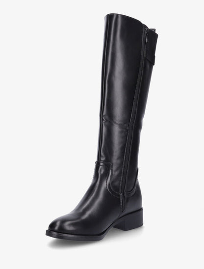 Bottes élastiquées en simili à sangles - Noir - 3