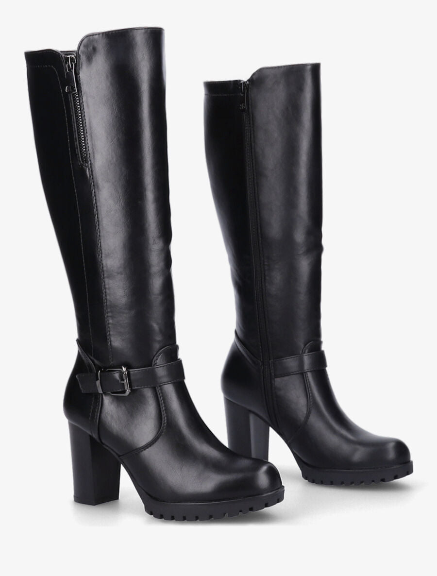 Bottes à talon et zip - Noir - 4