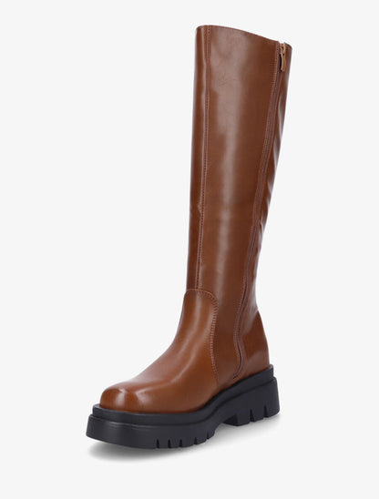 Bottes en simili à semelle crantée - Camel - 3