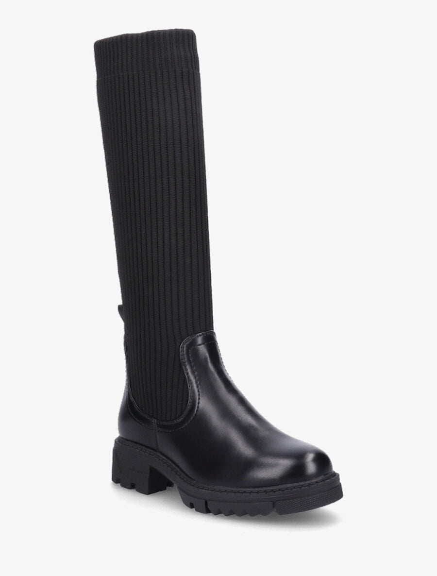 Bottes style chaussettes à semelles crantées - Noir - 2
