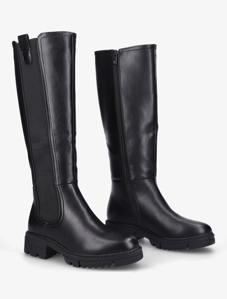 Bottes élastiquées à semelles crantées - Noir - 4