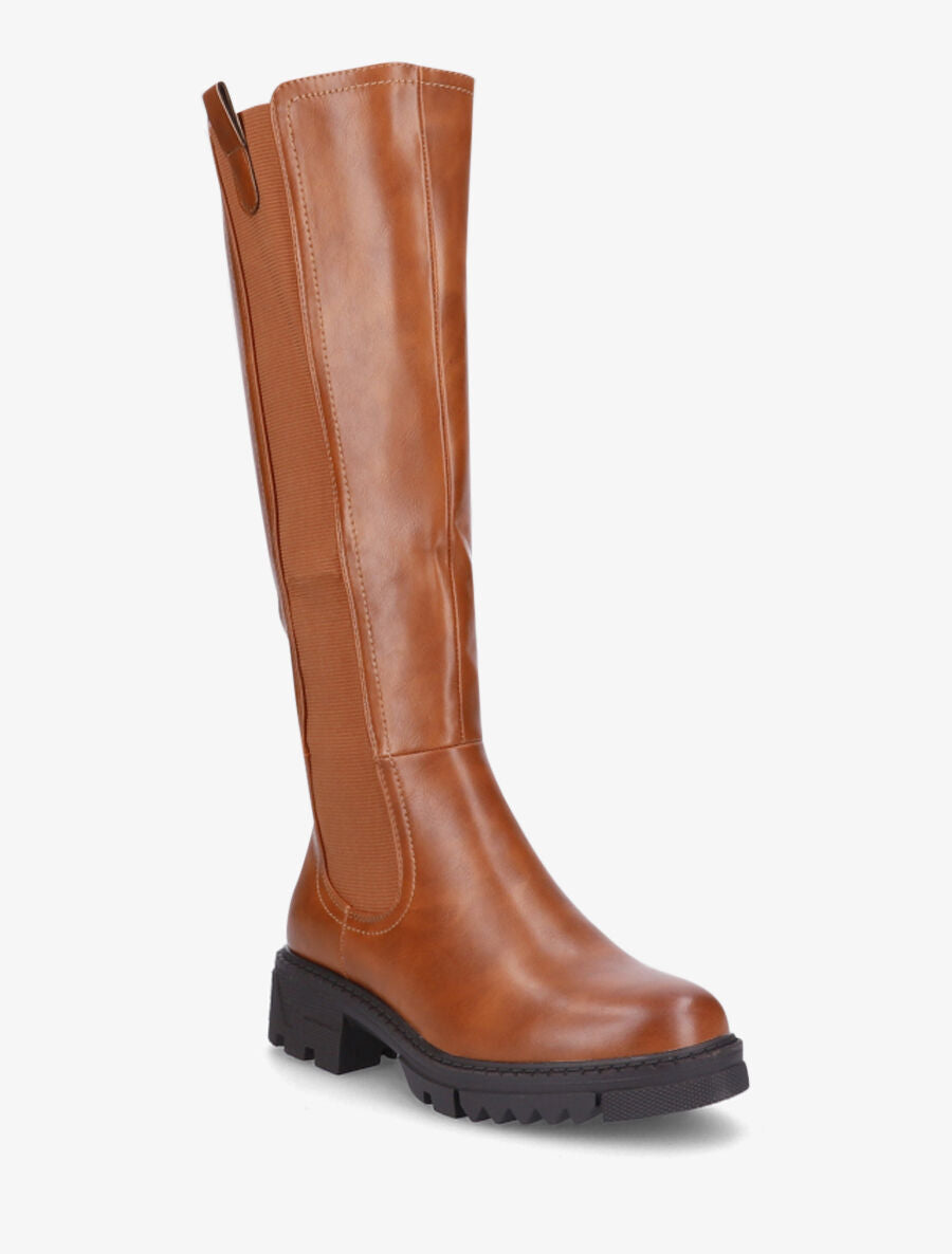 Bottes élastiquées à semelles crantées - Camel - 2