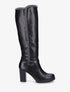 Bottes à talon et empiècement effet peau de mouton - Noir/gris - 5