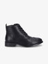 Bottines à lacets en simili - Noir - 1