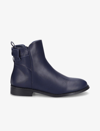 Bottines en simili à noeud - Marine - 1
