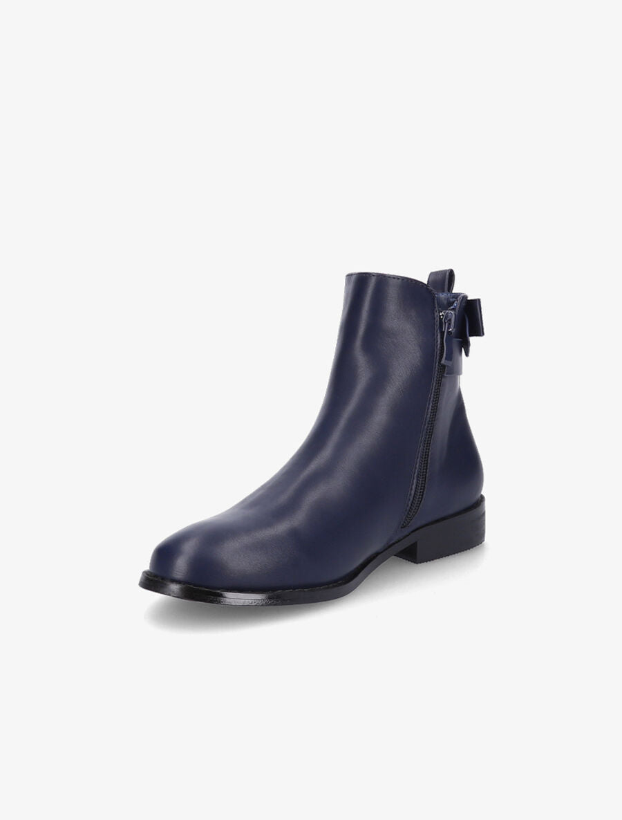 Bottines en simili à noeud - Marine - 3
