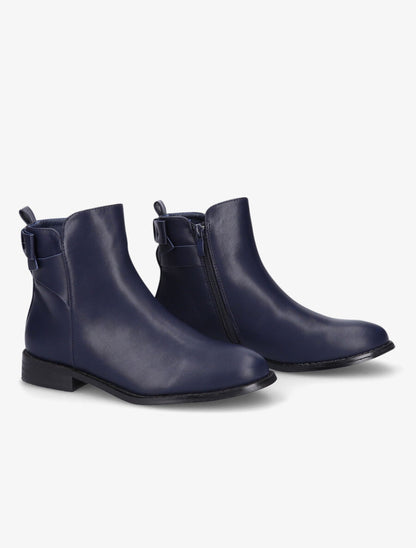 Bottines en simili à noeud - Marine - 4