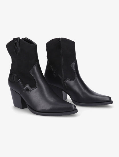 Santiags bi-matière - Noir - 4