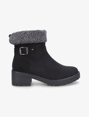 Bottines fourrées en suédine - Noir - 7