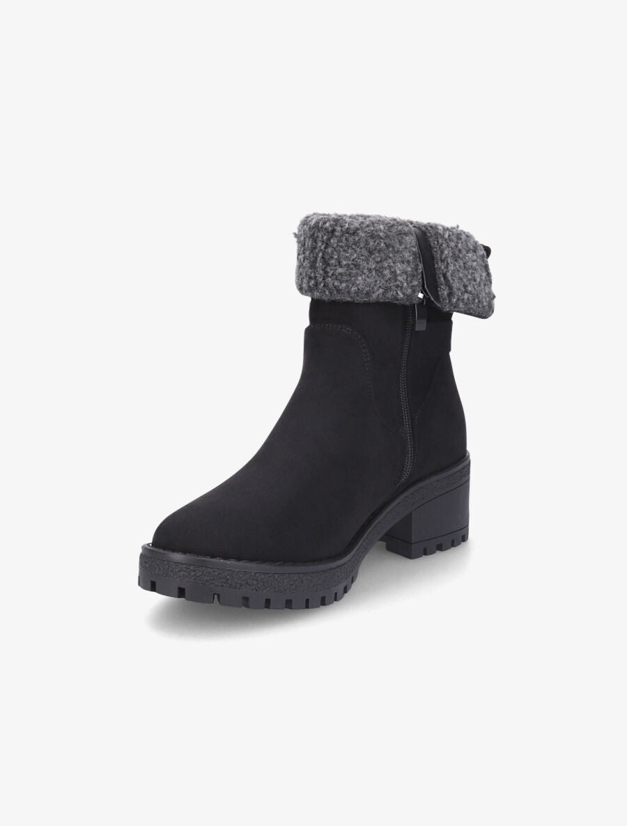 Bottines fourrées en suédine - Noir - 3
