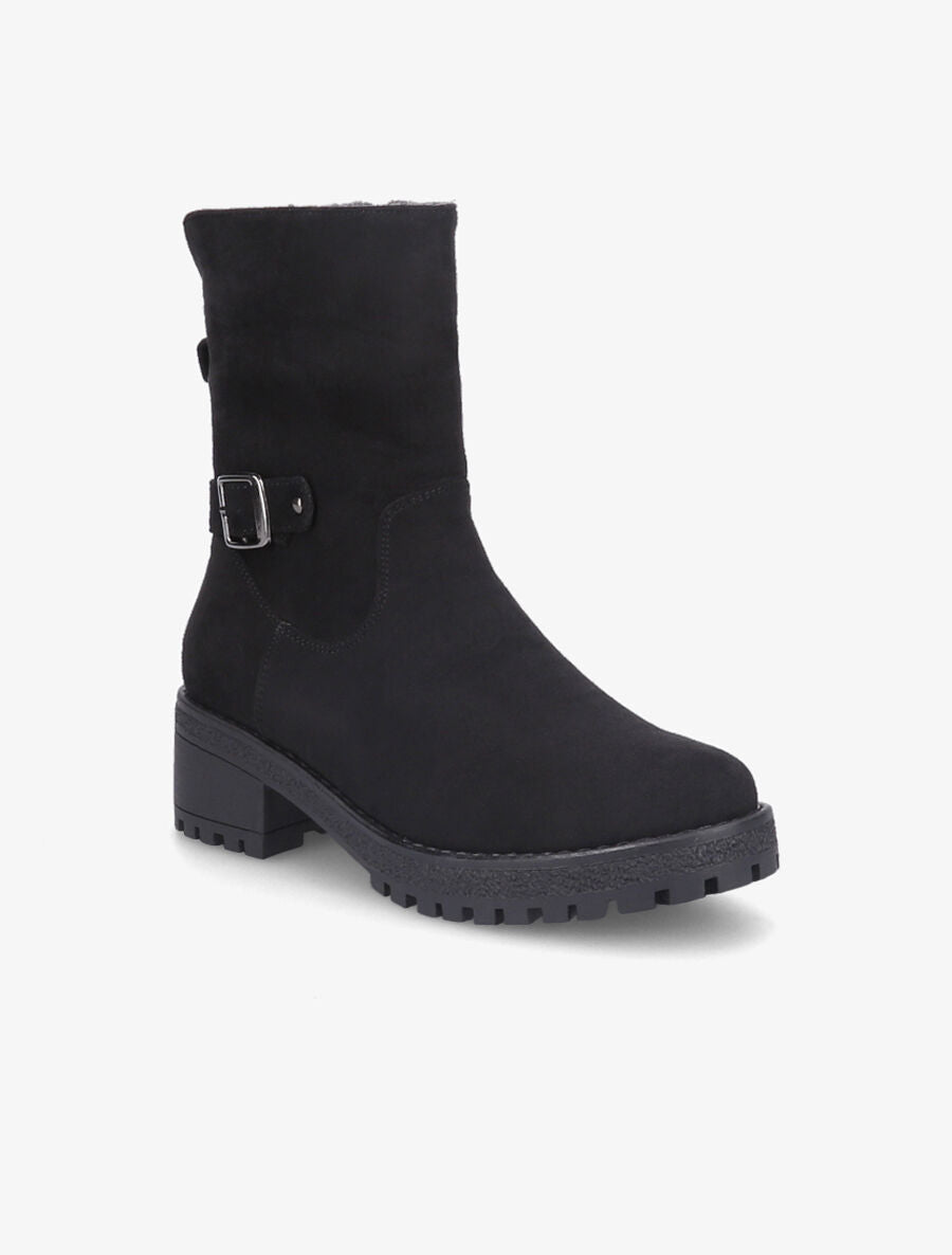 Bottines fourrées en suédine - Noir - 6
