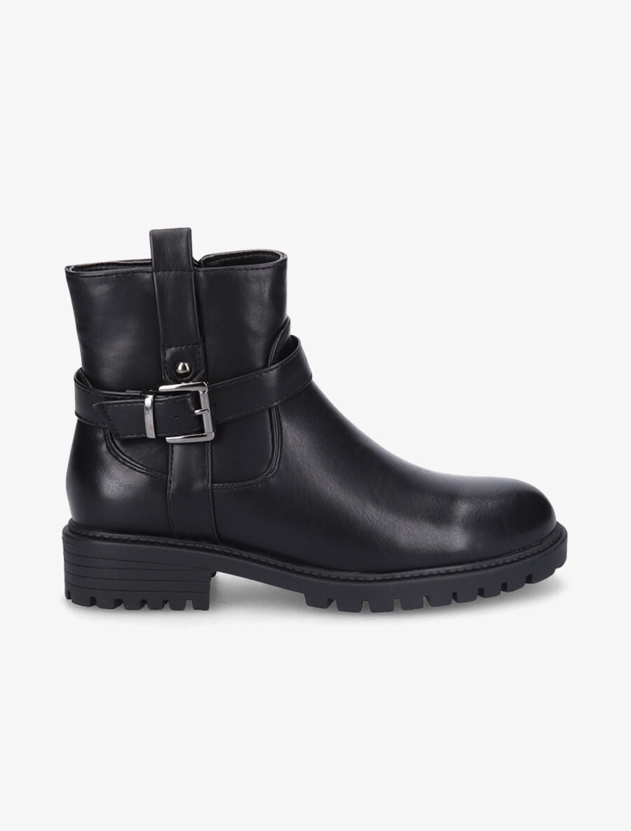 Bottines à boucle métallique - Noir - 5