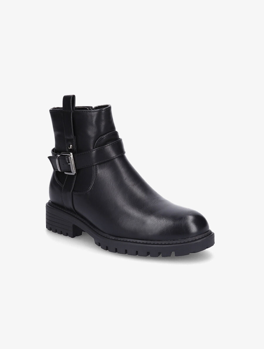 Bottines à boucle métallique - Noir - 2