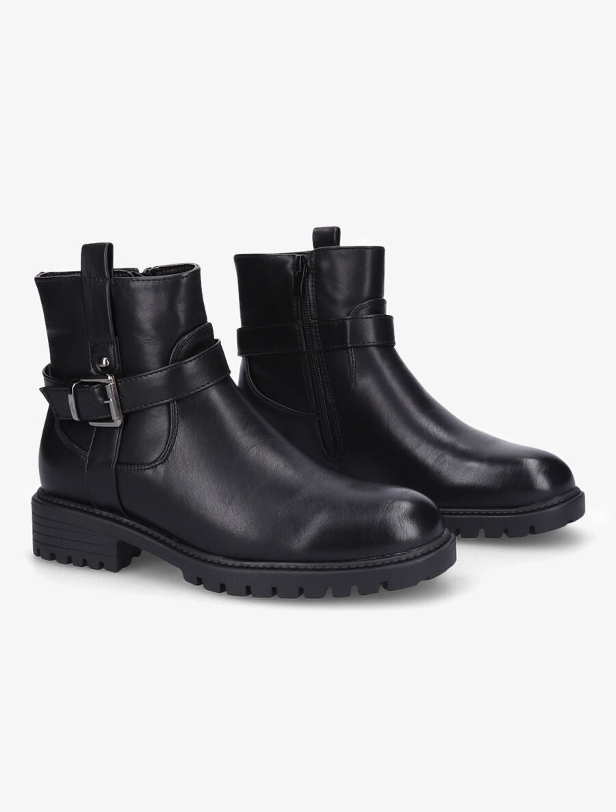 Bottines à boucle métallique - Noir - 4