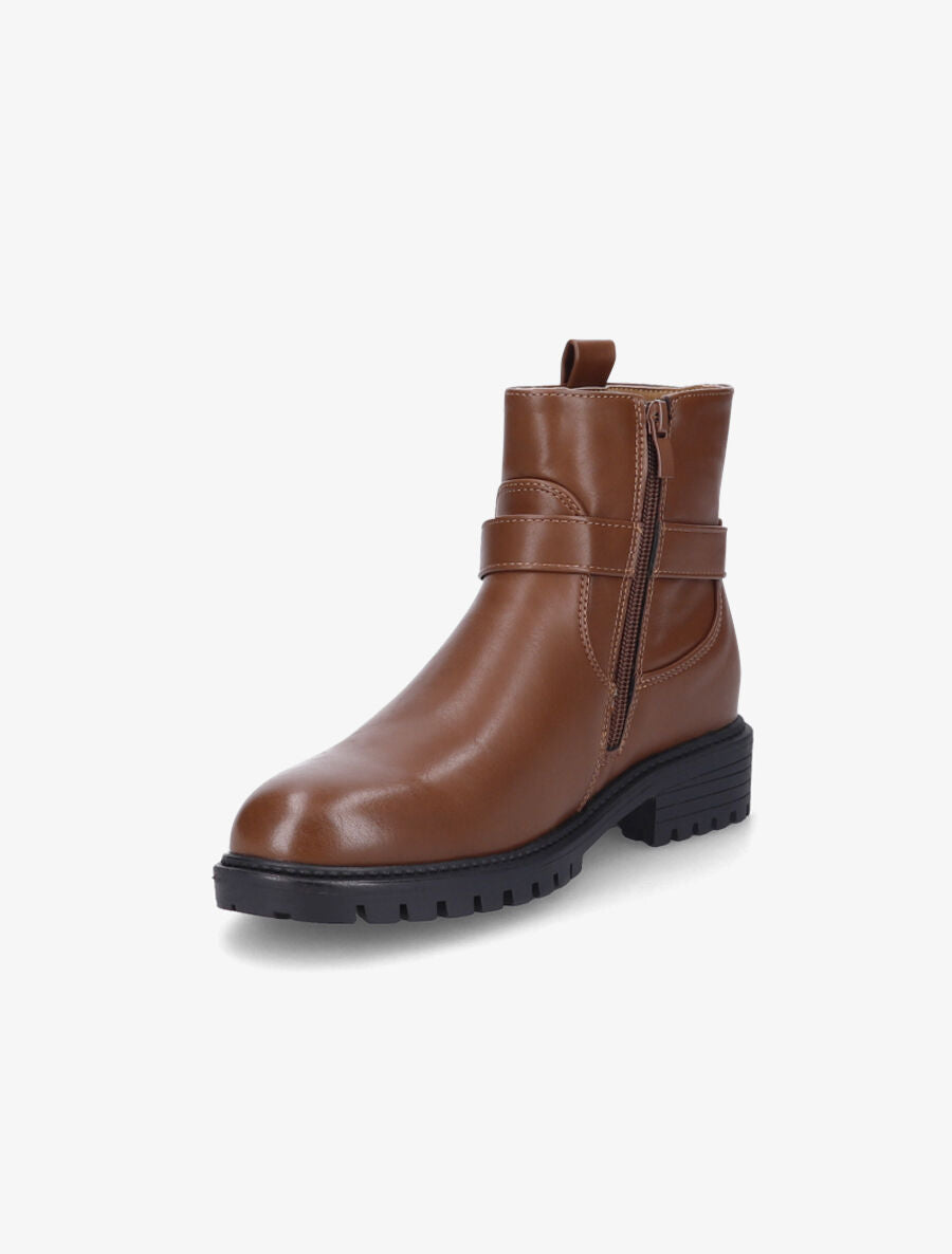 Bottines à boucle métallique - Marron - 3