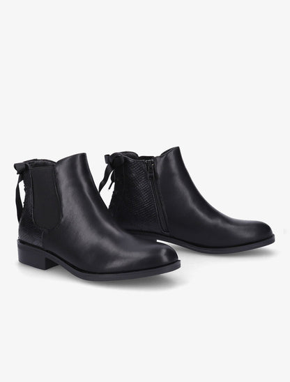 Bottines à contrefort corseté effet python - Noir - 4