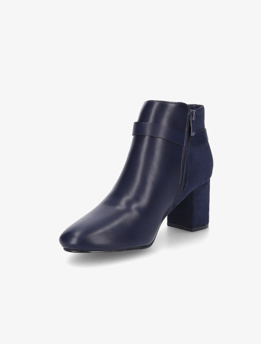 Bottines à talon bi-matière - Bleu - 3