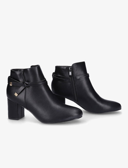 Bottines à talon en simili - Noir - 4
