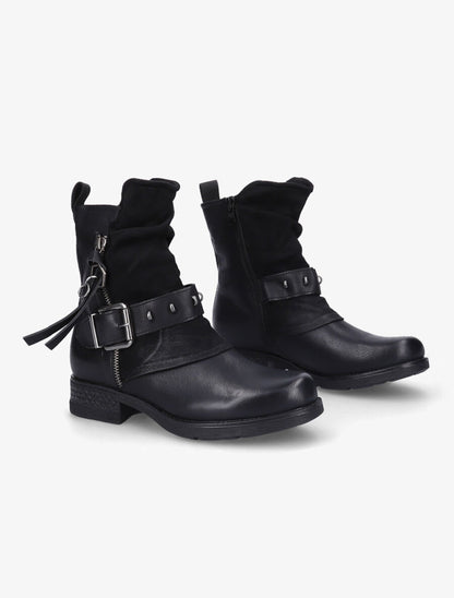 Boots montantes bi-matière à sangle - Noir - 4