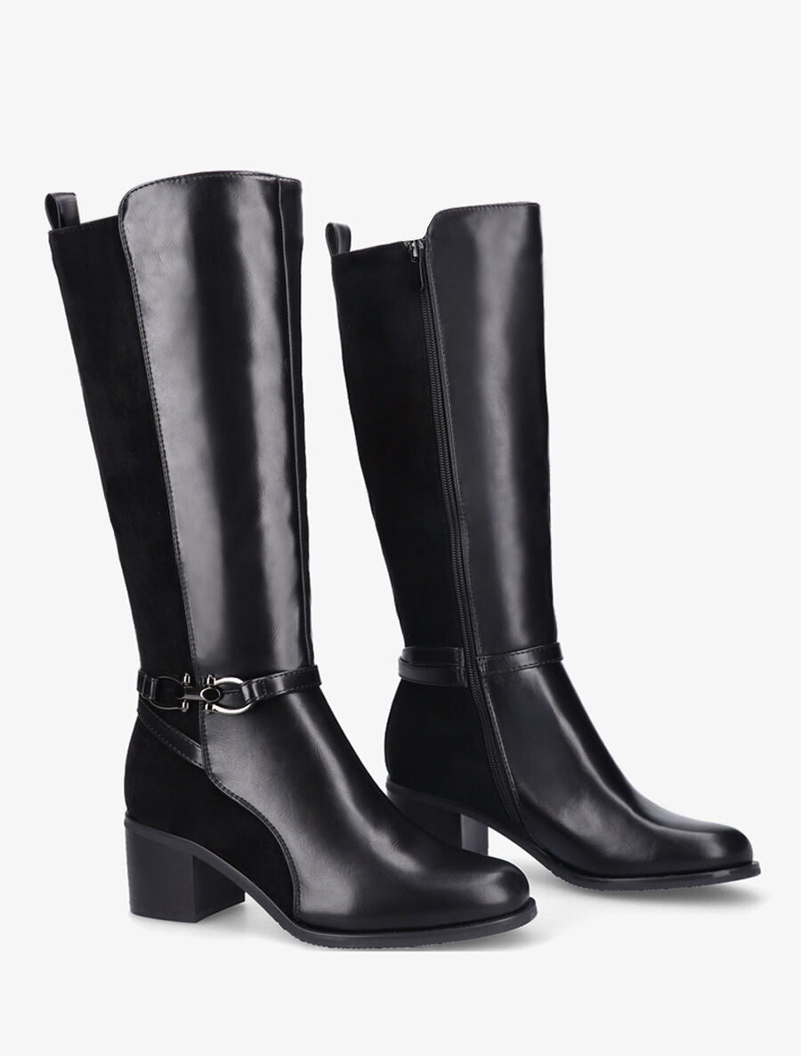 Bottes bi-matière à talon - Noir - 4