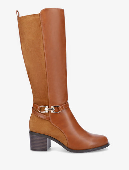Bottes bi-matière à talon - Camel - 1