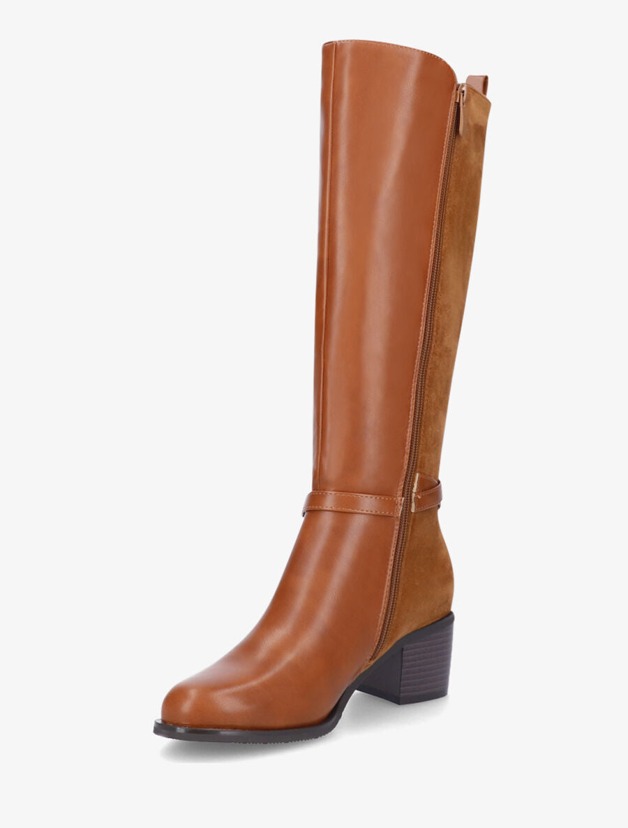 Bottes bi-matière à talon - Camel - 3