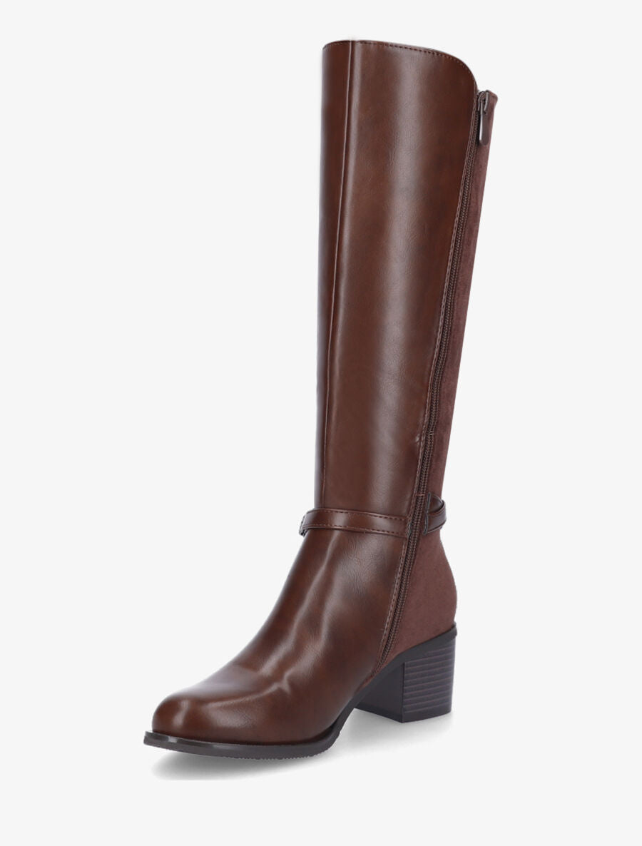 Bottes bi-matière à talon - Marron - 3
