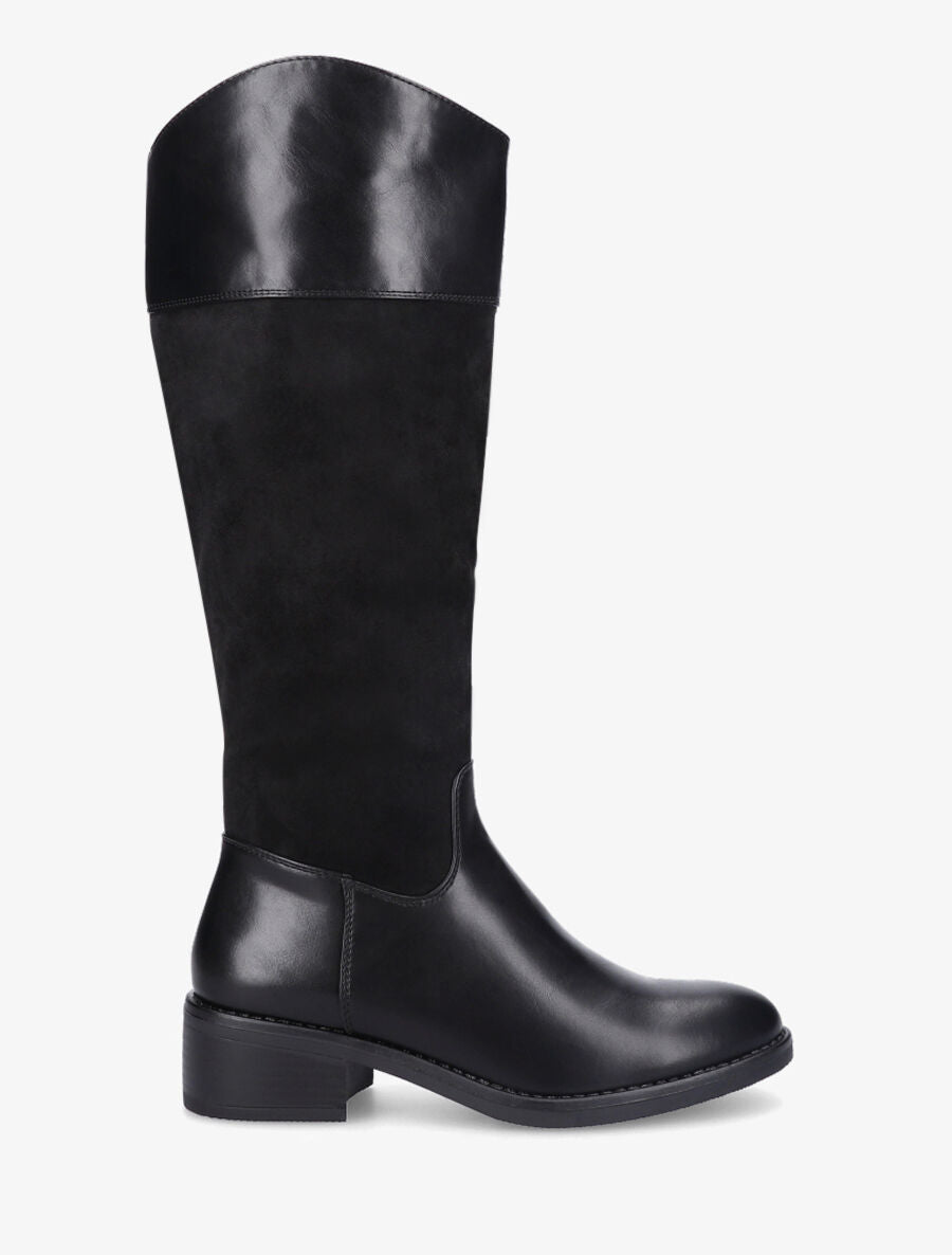 Bottes bimatière unies - Noir - 1