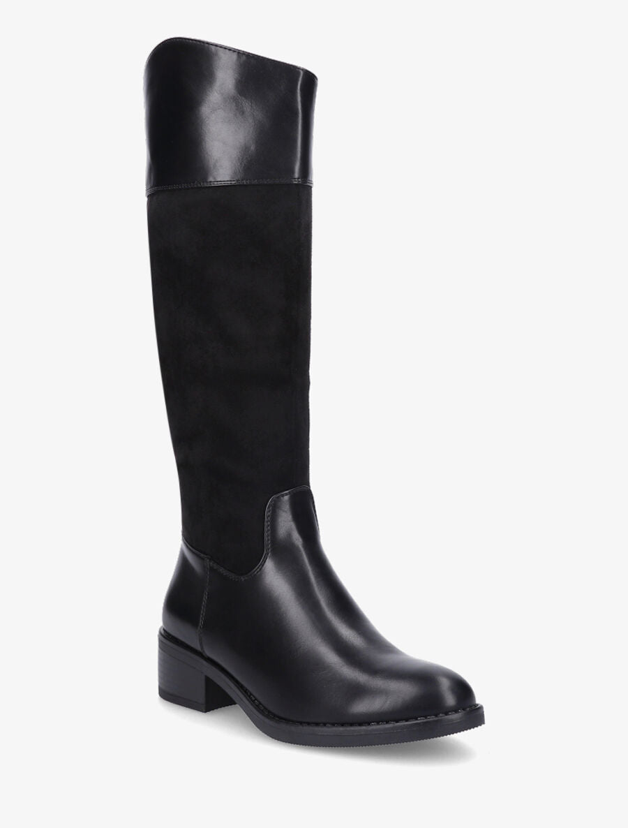 Bottes bimatière unies - Noir - 2