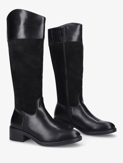 Bottes bimatière unies - Noir - 4