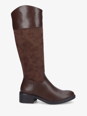 Bottes bimatière unies - Marron - 1