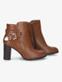 Bottines hautes à bride décorative - Camel - 1