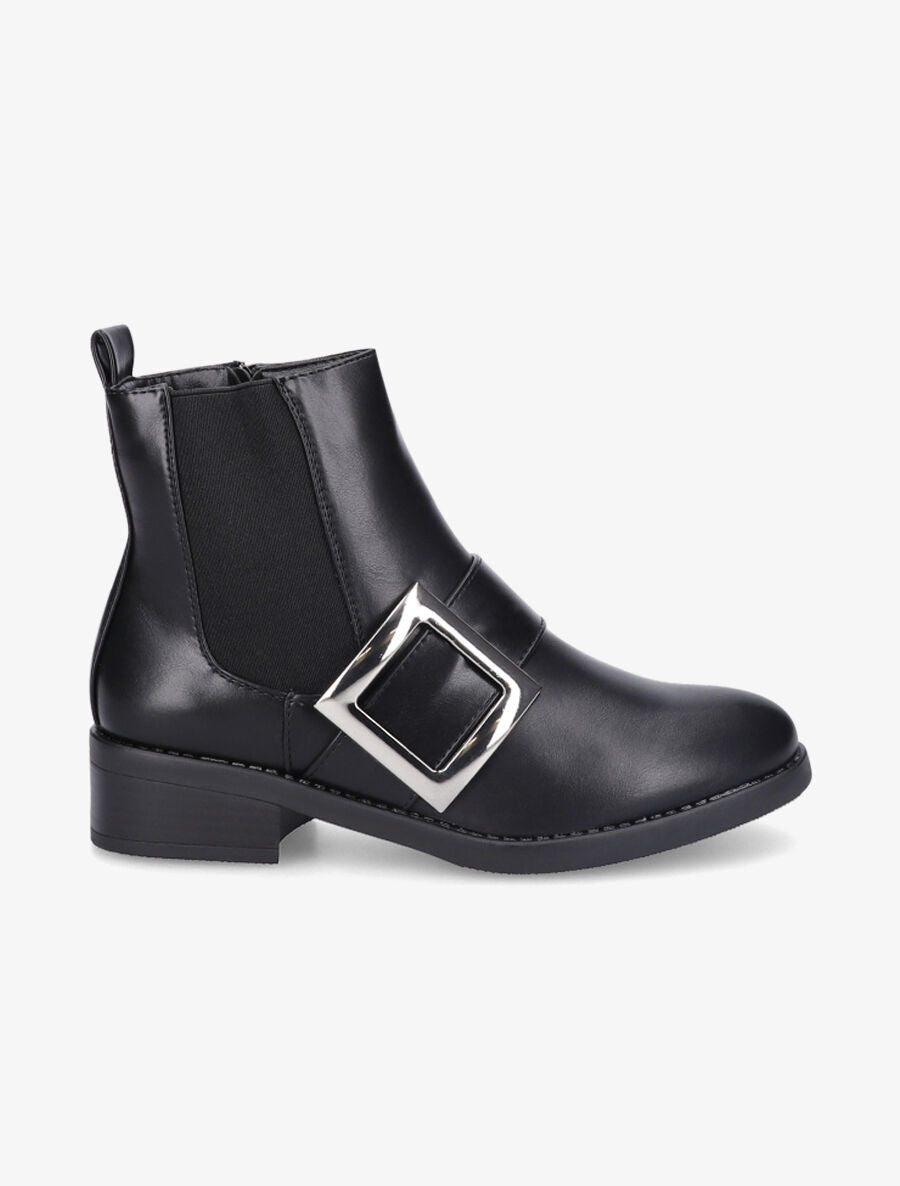 Bottines à bride carrée - Noir - 1