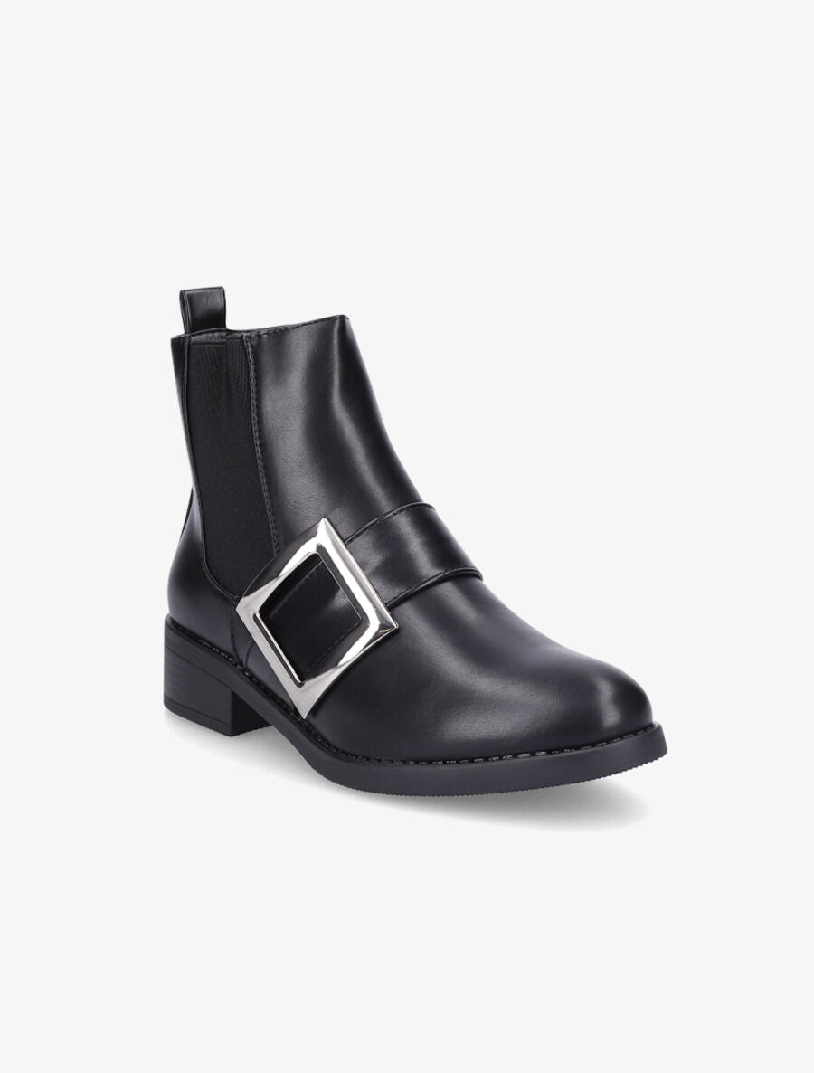 Bottines à bride carrée - Noir - 2