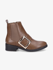 Bottines à bride carrée - Taupe - 1