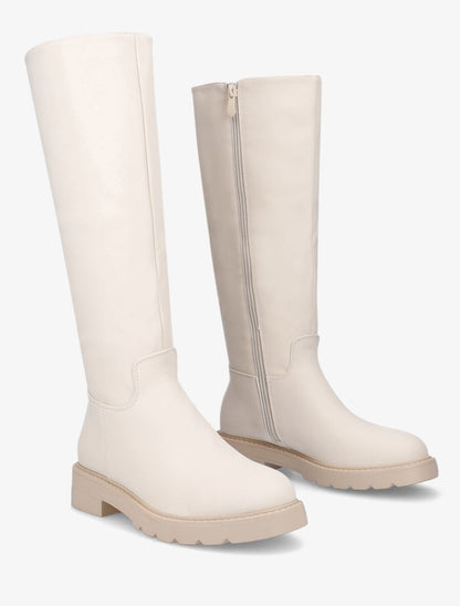Bottes en simili effet gomme - Beige - 4