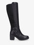 Bottes bi-matière en simili et suédine - Noir - 1
