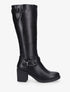 Bottes en simili à talon haut - Noir - 1