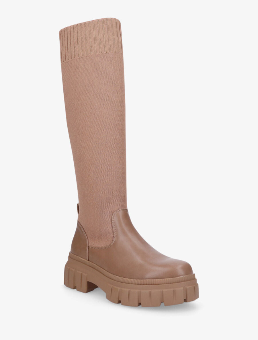 Bottes chaussettes en maille - Taupe - 2