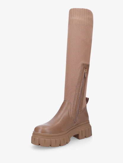 Bottes chaussettes en maille - Taupe - 3