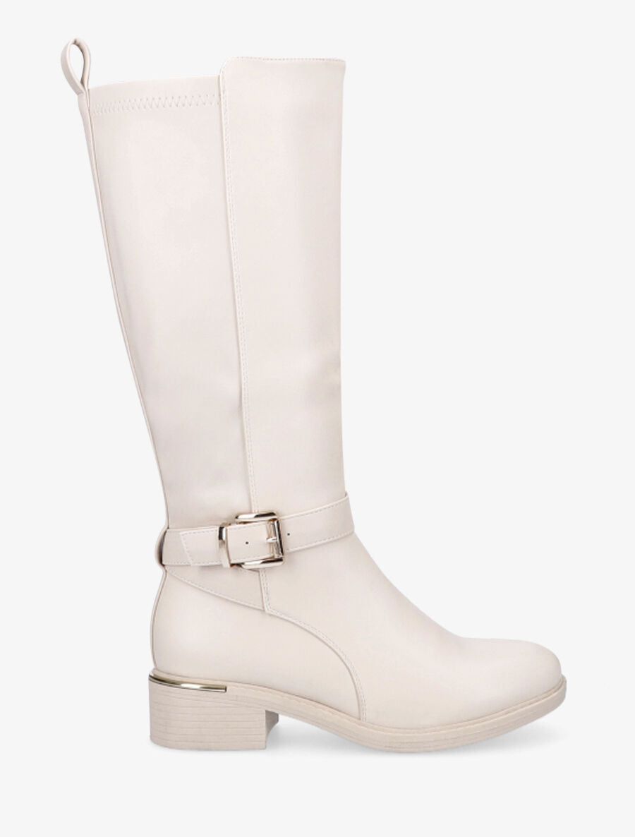 Bottes classiques à empiècement métallique - Beige - 5