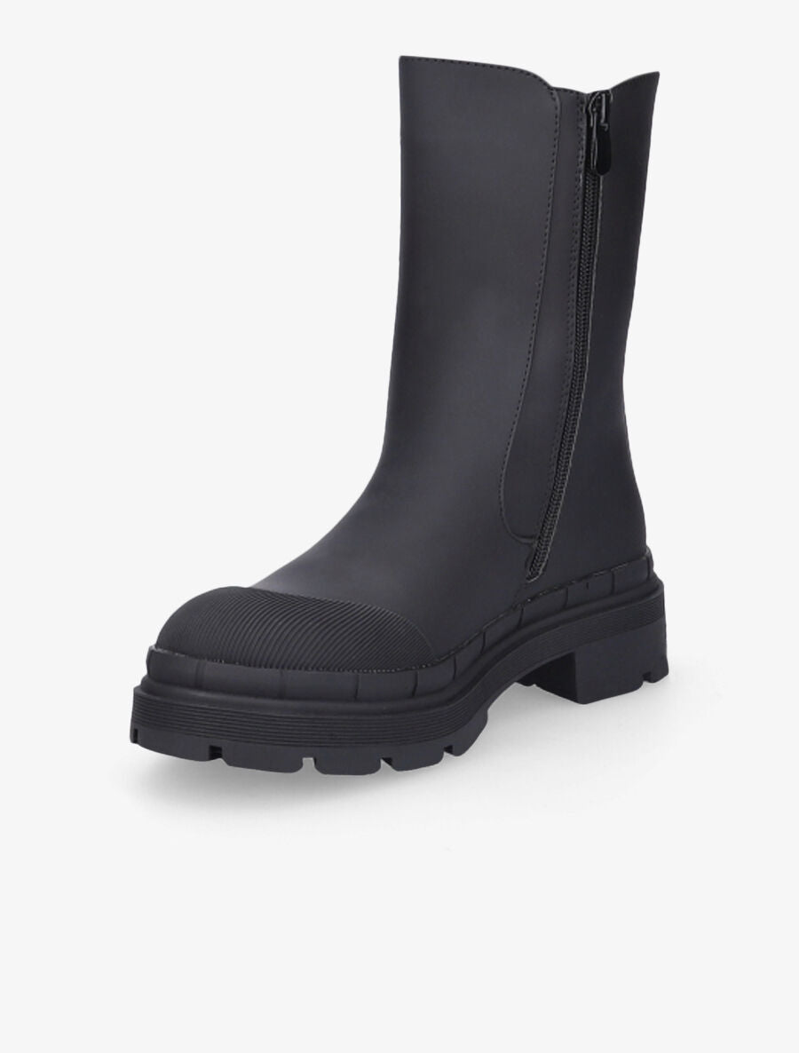 Boots montantes à côté élastiqué - Noir - 3