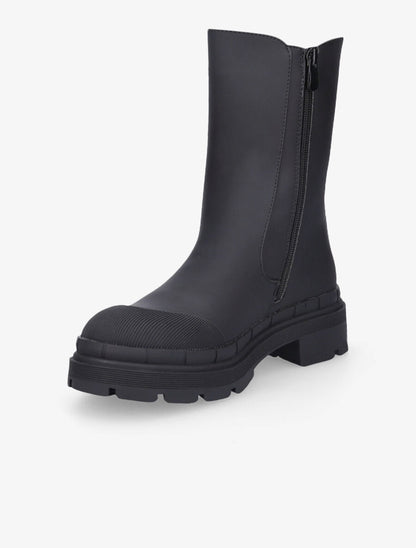 Boots montantes à côté élastiqué - Noir - 3