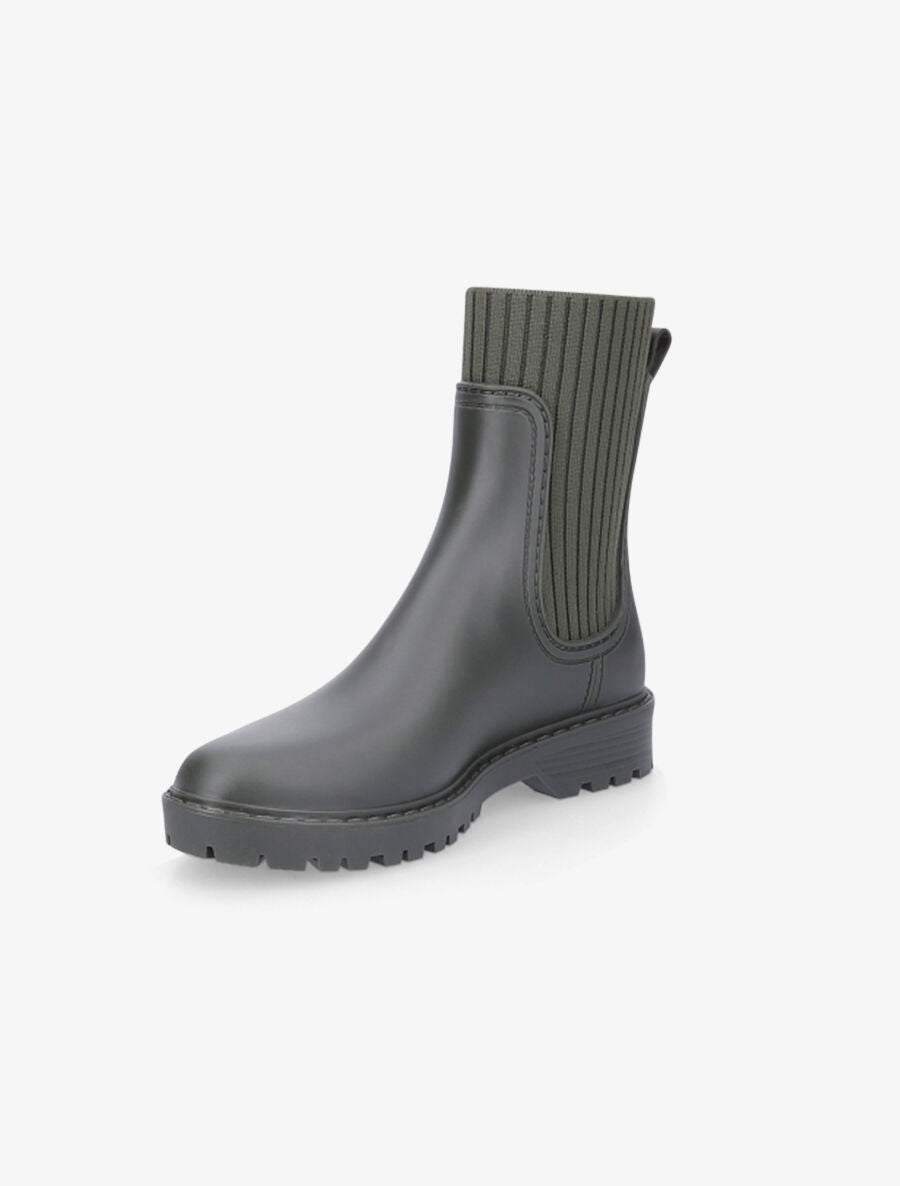 Bottines style chaussettes - Kaki - 3