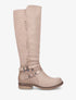 Bottes bi-matière à multi lanières irisées et python - Beige - 1